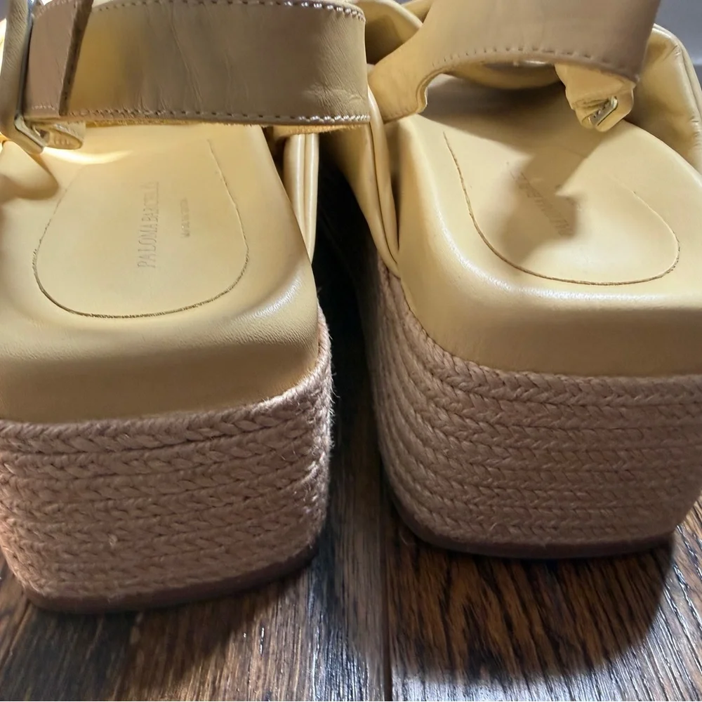 PALOMA BARCELÓ ESPADRILLES Yellow Platform Espadrille Slingback Sandal - Sz 9